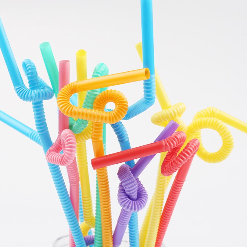 Pajitas de plástico extra flexibles - 100% plástico real